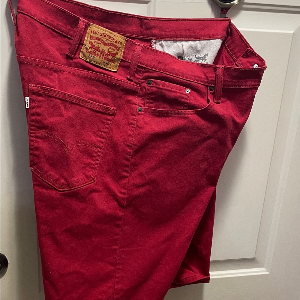 Levi's Men's Bold Red Slim Straight Jeans